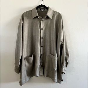 Eskandar Sage Green Cashmere Shacket